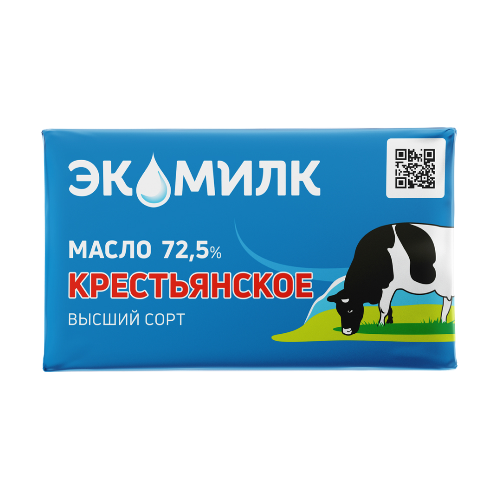Масло Экомилк Крестьянское 72,5%, 160 г
