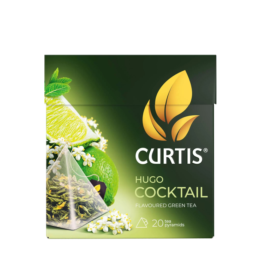 Чай зеленый Curtis Hugo Cocktail с мятой, лаймом и ароматом цветов бузины, 20 п