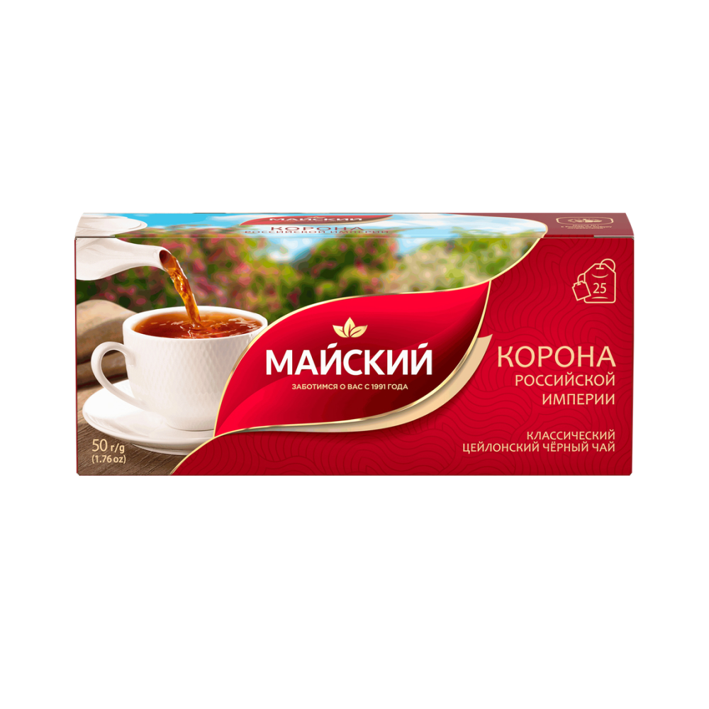 Чай черный Майский Корона российской империи, 25 п.