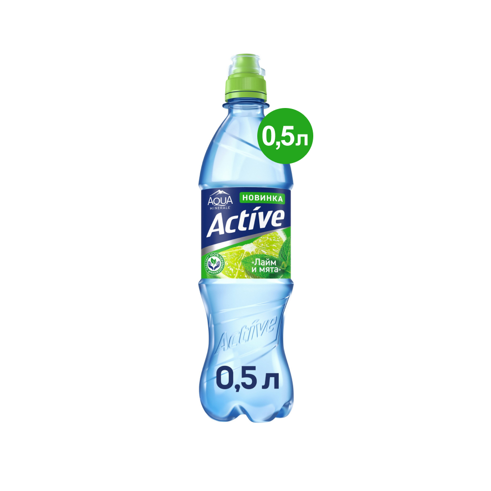 Напиток негазированный Aqua Minerale Active со вкусом лайма и мяты, 0.5 л