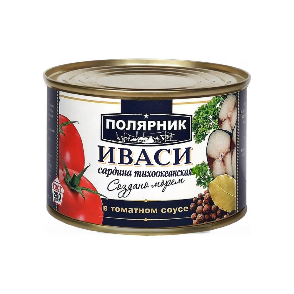 Иваси Сардина Полярник тихоокеанская с добавление масла, 250 г