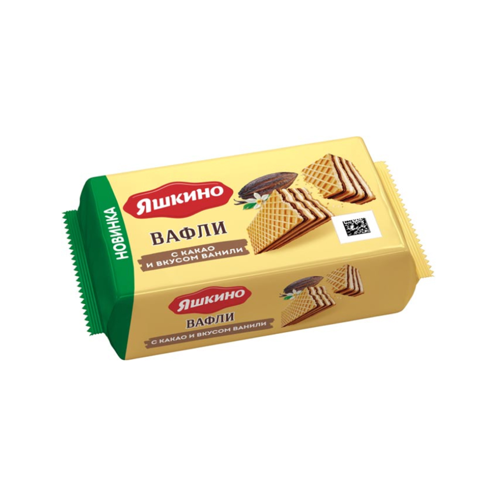 Вафли Яшкино с какао и вкусом ванили, 200 г