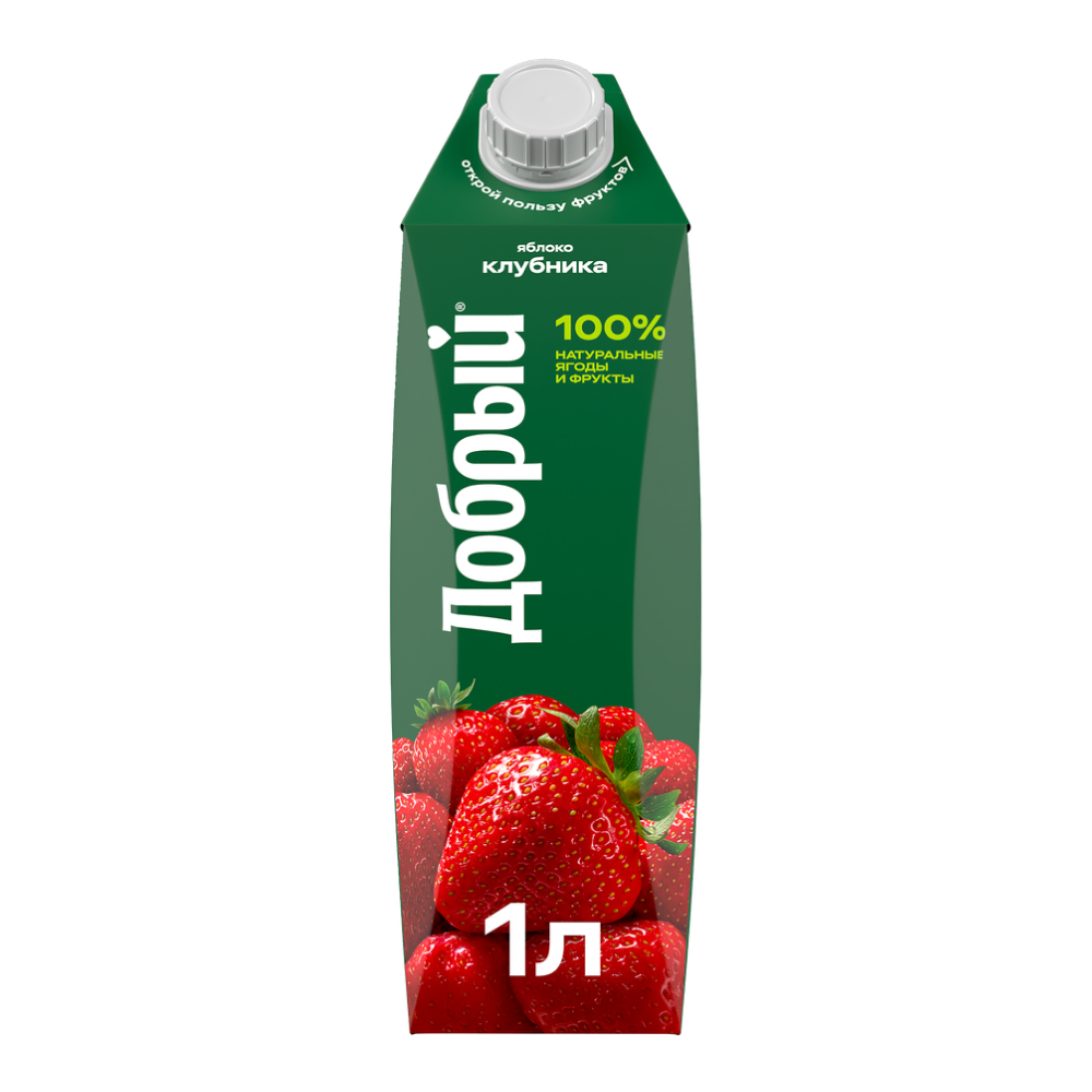 Сок Добрый Яблоко клубника, 1 л