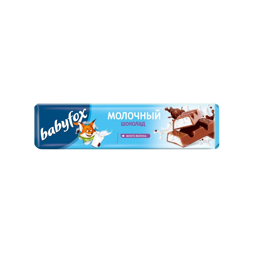 Шоколадный батончик BabyFox с молочной начинкой, 45 г