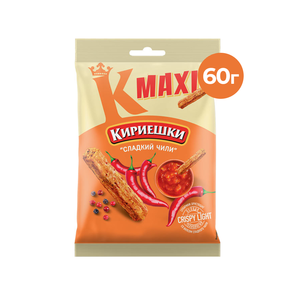Сухарики Кириешки Maxi со вкусом сладкого чили, 60 г