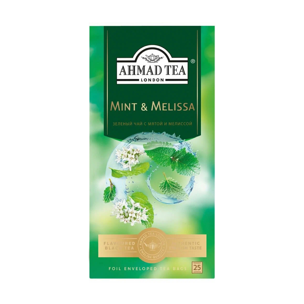 Чай зеленый Ahmad Tea с мятой и мелисса, 25 п.