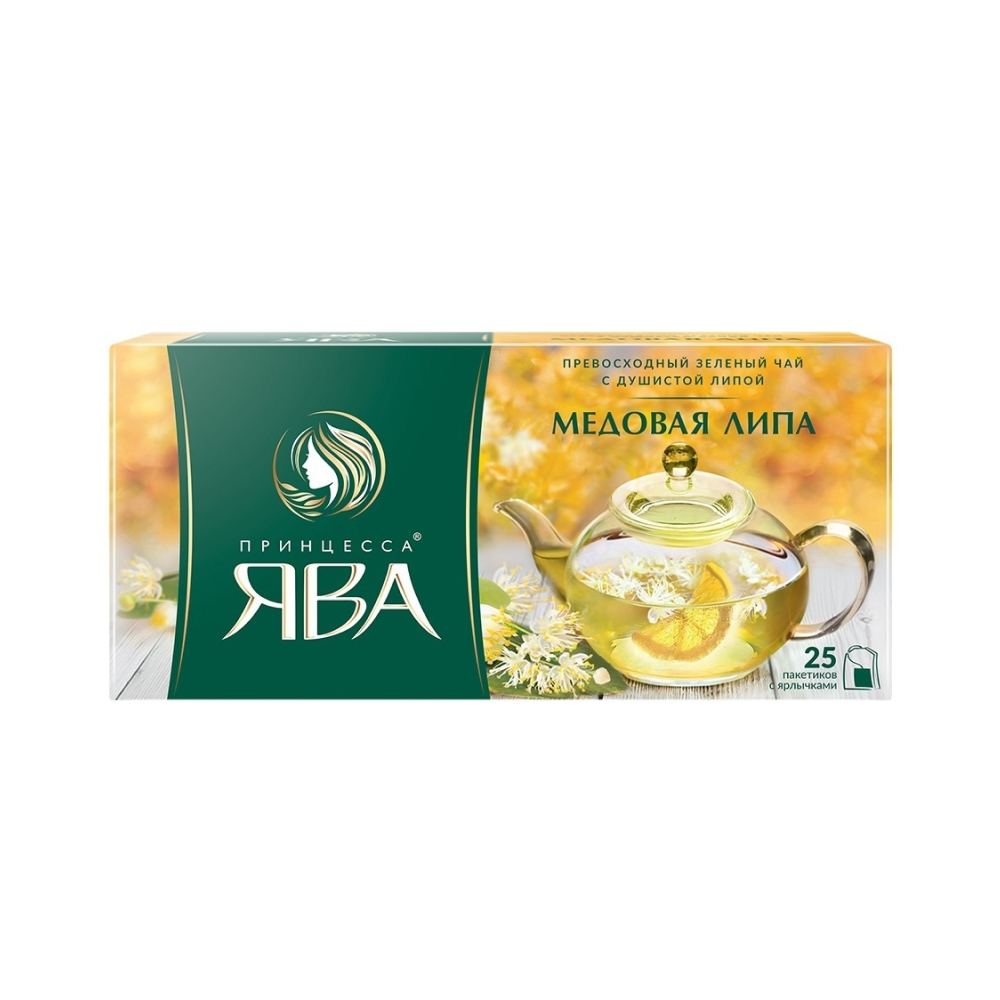 Чай зеленый Принцесса Ява Медовая липа, 25 пак