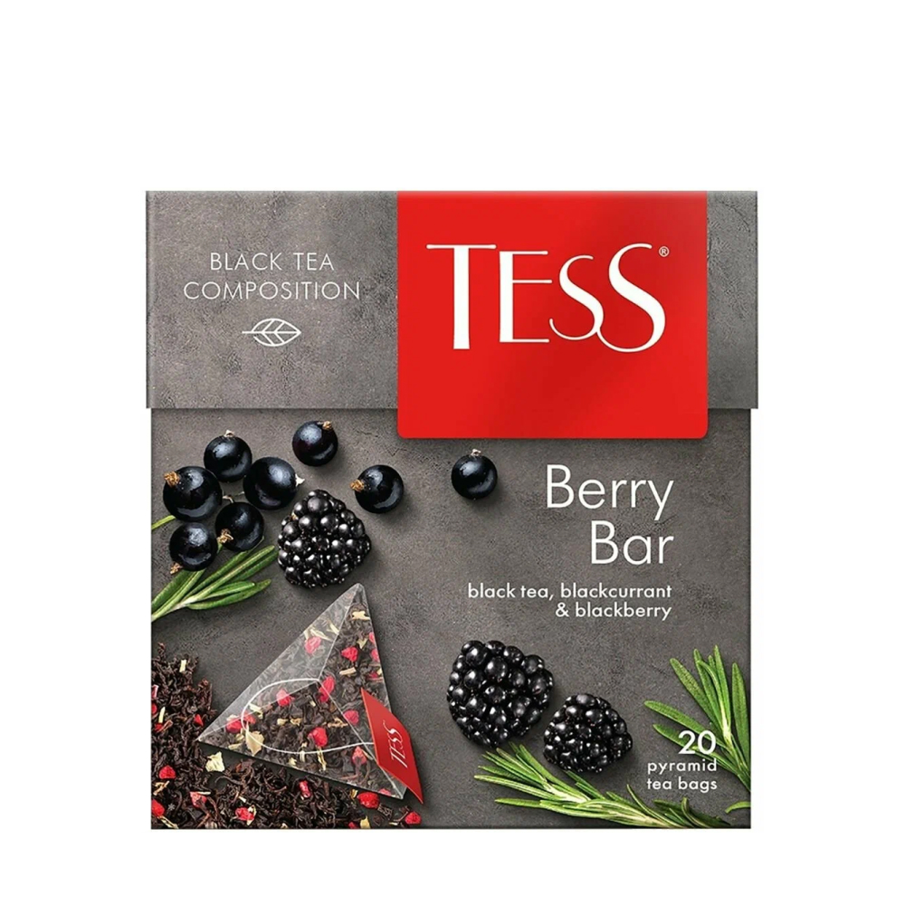 Чай черный Tess Berry Bar с ежевикой и ароматом черной смородины, 20 п