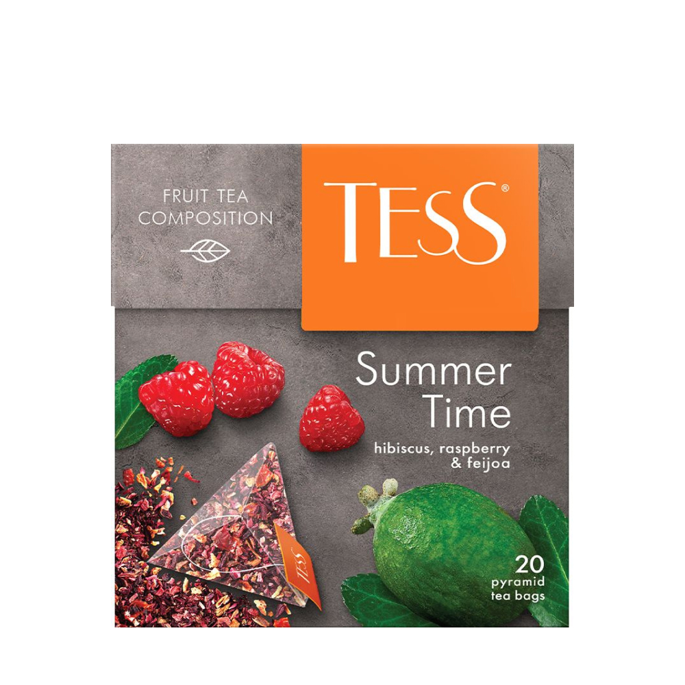 Чай фруктовый Tess Summer Time Гибискус с малиной и ароматом фейхоа, 20 п