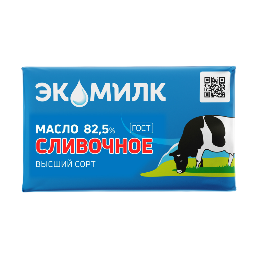 Масло Экомилк Сливочное 82,5%, 180 г