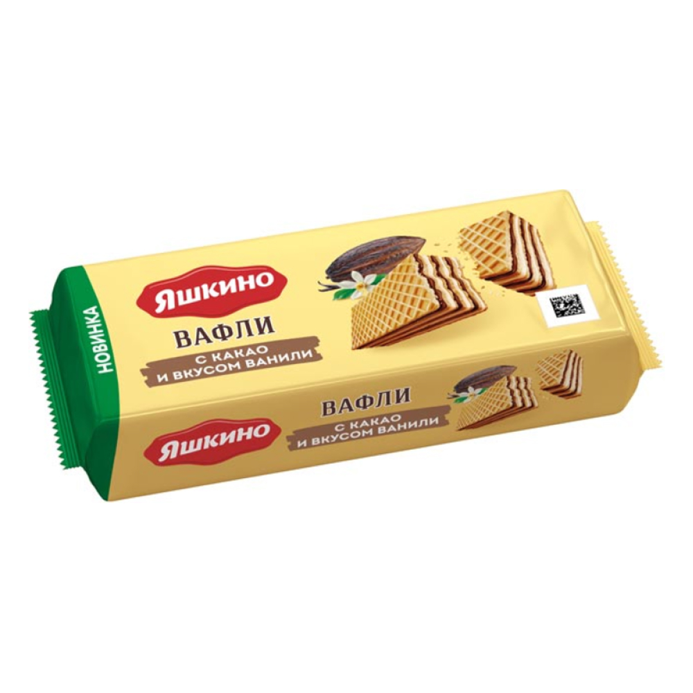 Вафли Яшкино с какао и вкусом ванили, 300 г