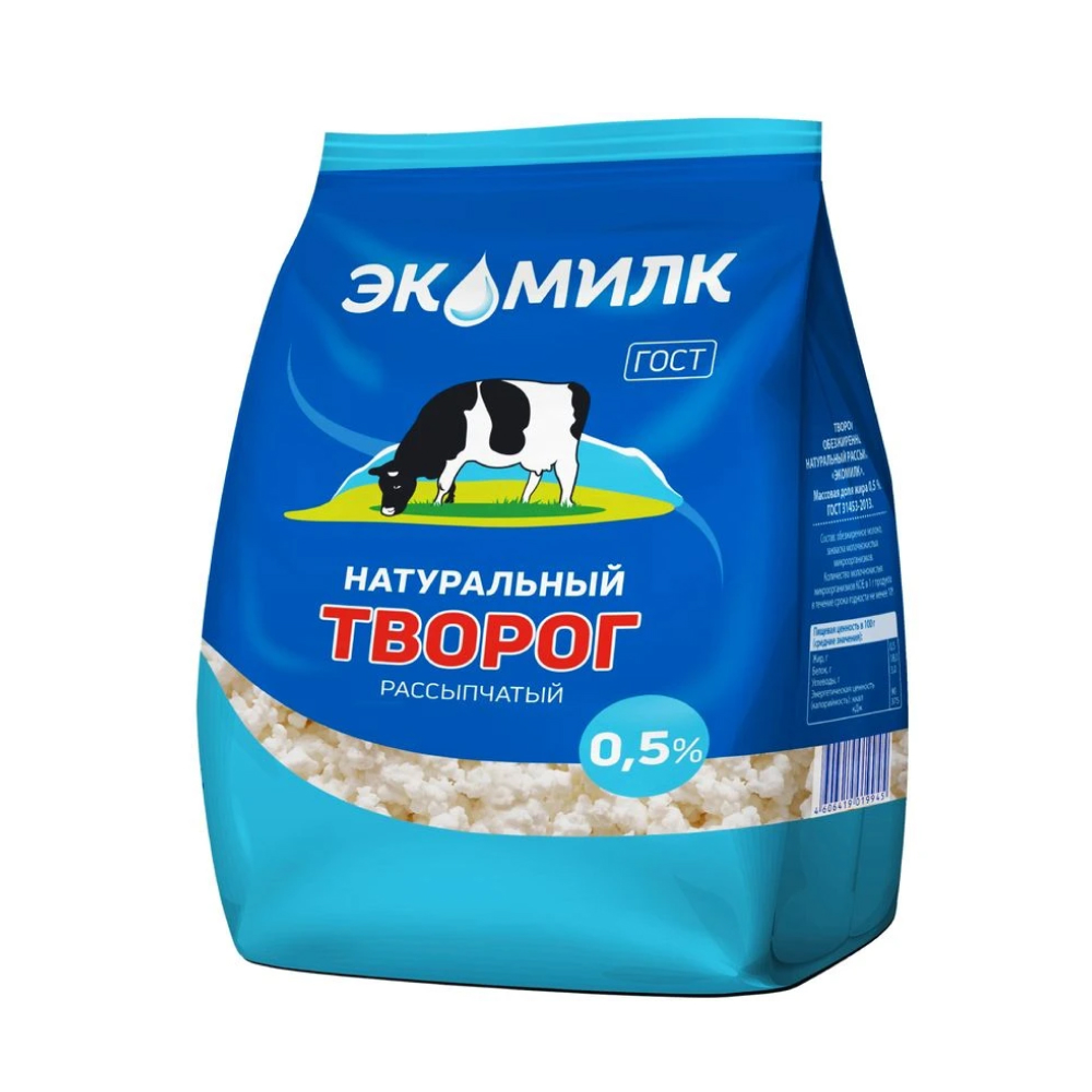 Творог рассыпчатый Экомилк 0.5%, 280 г