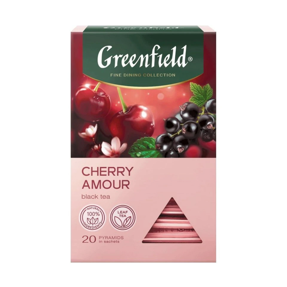 Чай черный Greenfield Cherry Amour с ароматом мяты и вишни, 20 п
