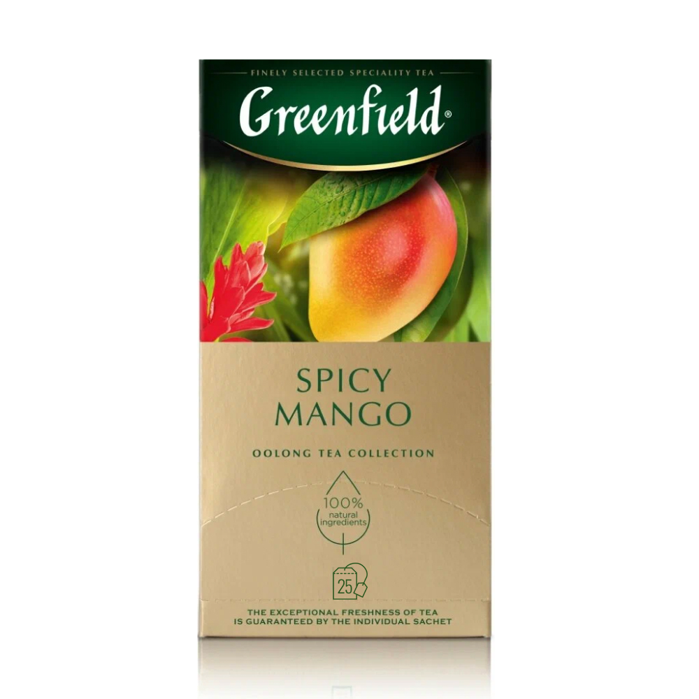Чай зеленый Greenfield Spicy Mango со вкусом манго и имбиря, 25 пак