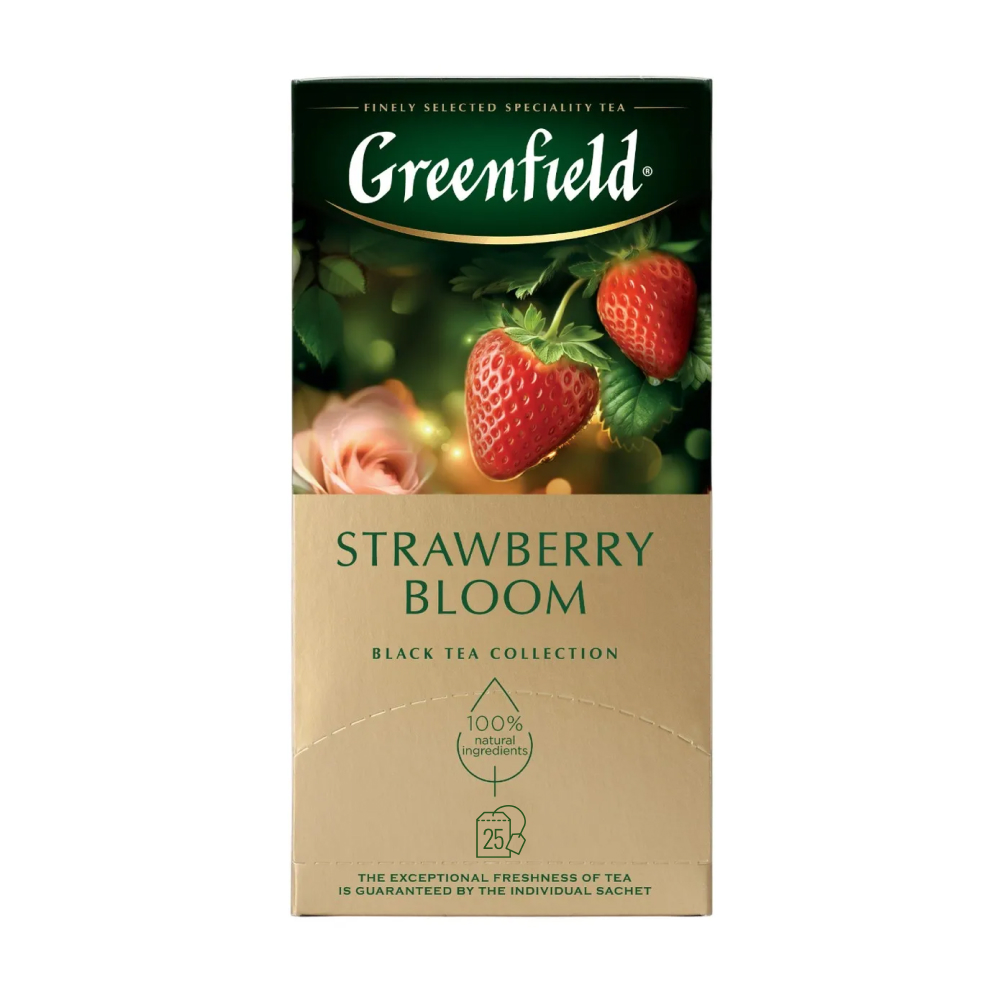 Чай черный Greenfield Strawberry Bloom с ароматом клубники и розы, 25 пак
