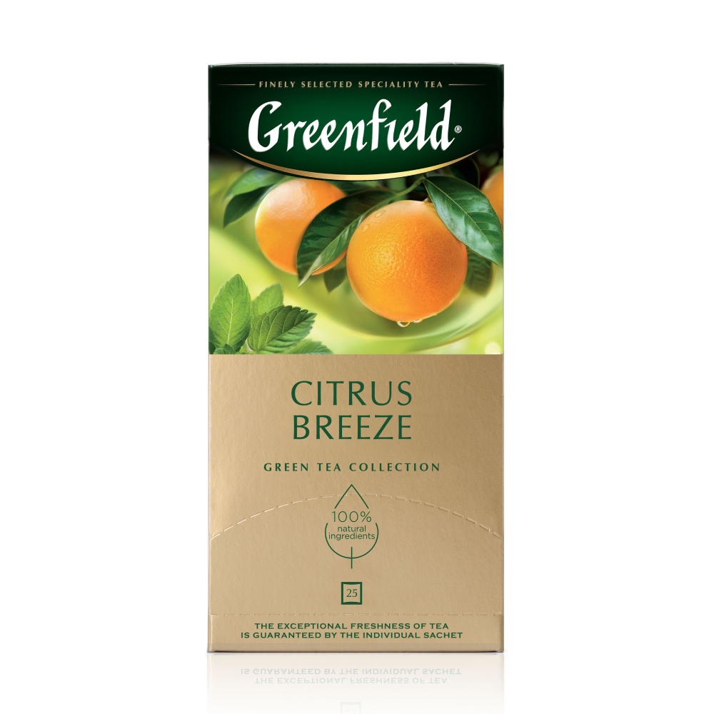 Чай зеленый Greenfield Citrus Breeze с ароматом сицилийского цитруса и мяты, 25 пак
