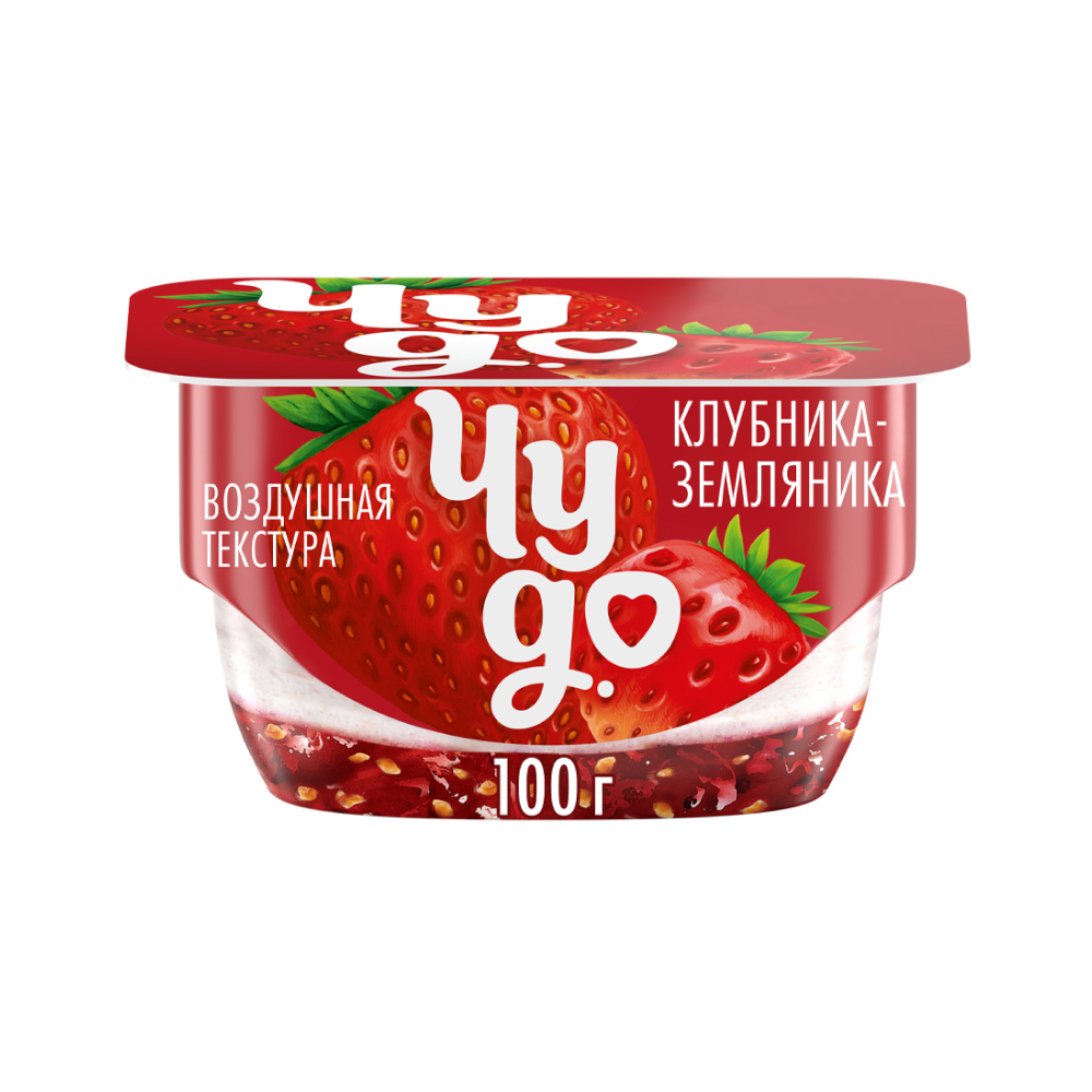 Десерт творожный Чудо клубника-земляника 4.0%, 100 г
