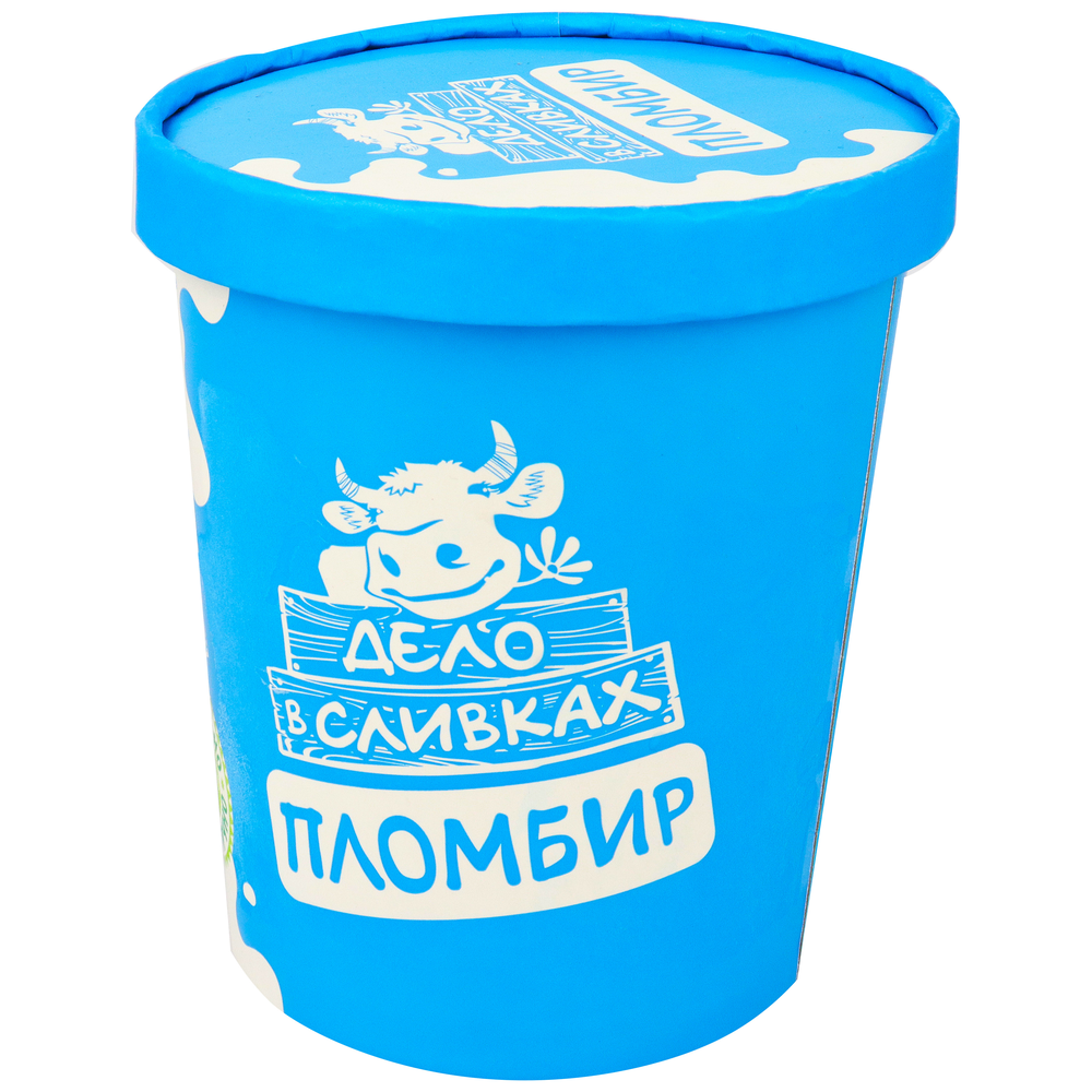 Мороженое Дело в сливках пломбир ванильный 15% в ведерке, 450 г