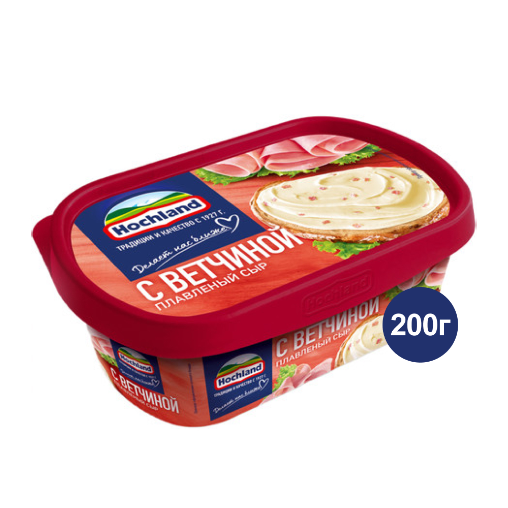 Сыр плавленый Hochland с ветчиной, 200 г