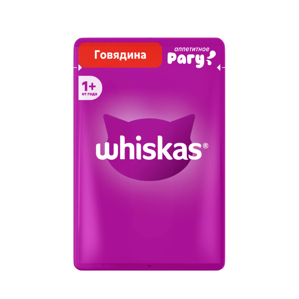 Корм влажный Whiskas желе со вкусом говядины, 75 г