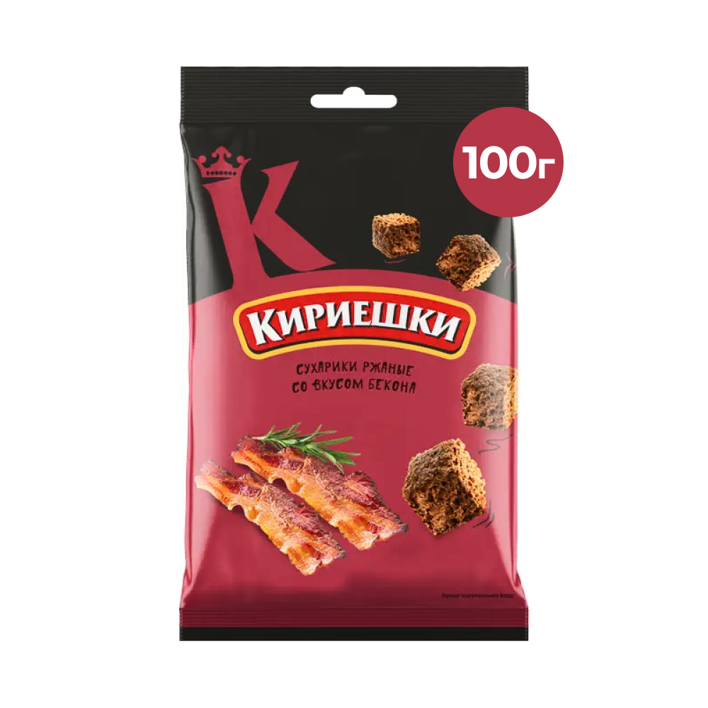 Сухарики Кириешки со вкусом бекона, 100 г