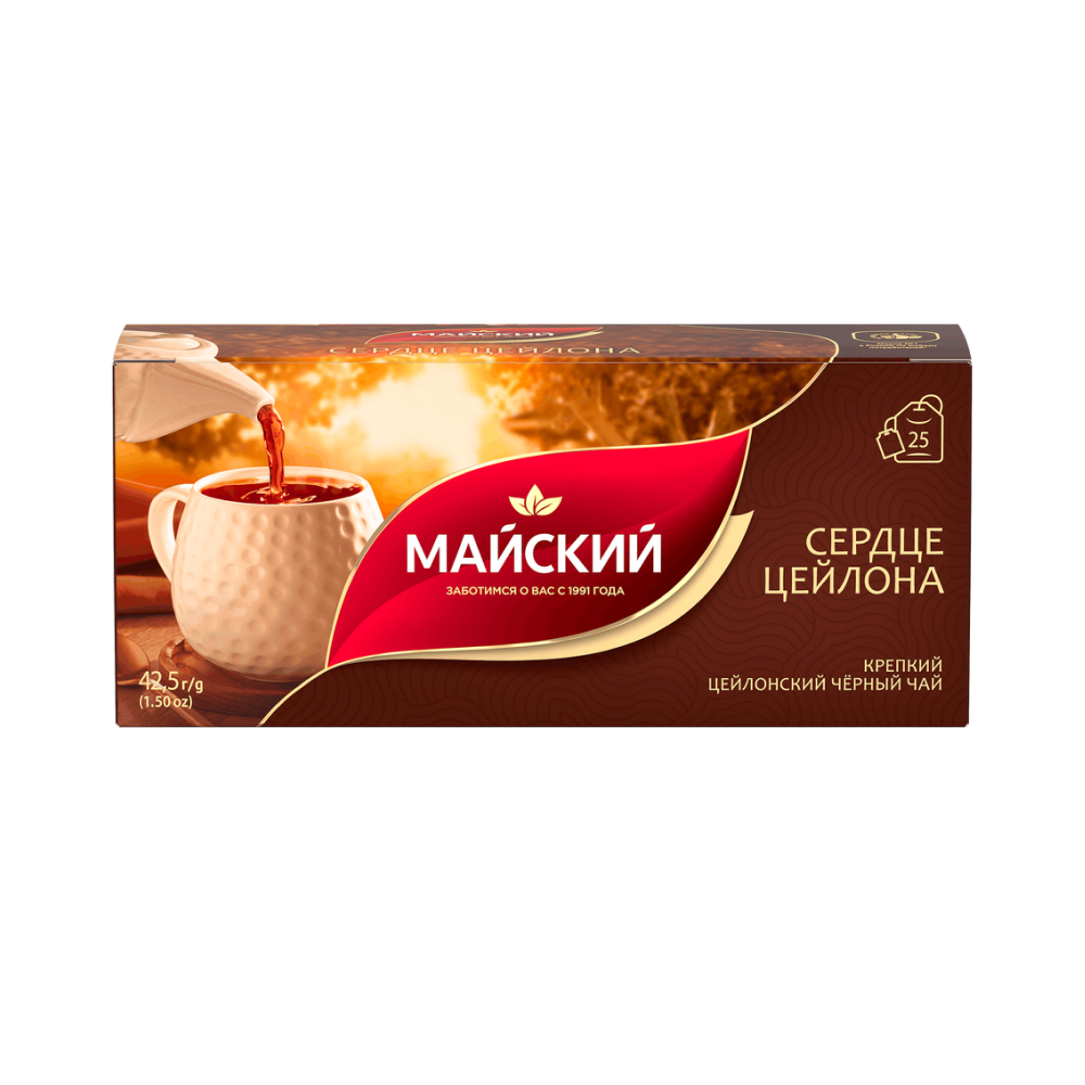 Чай черный Майский сердце цейлона, 25 п.