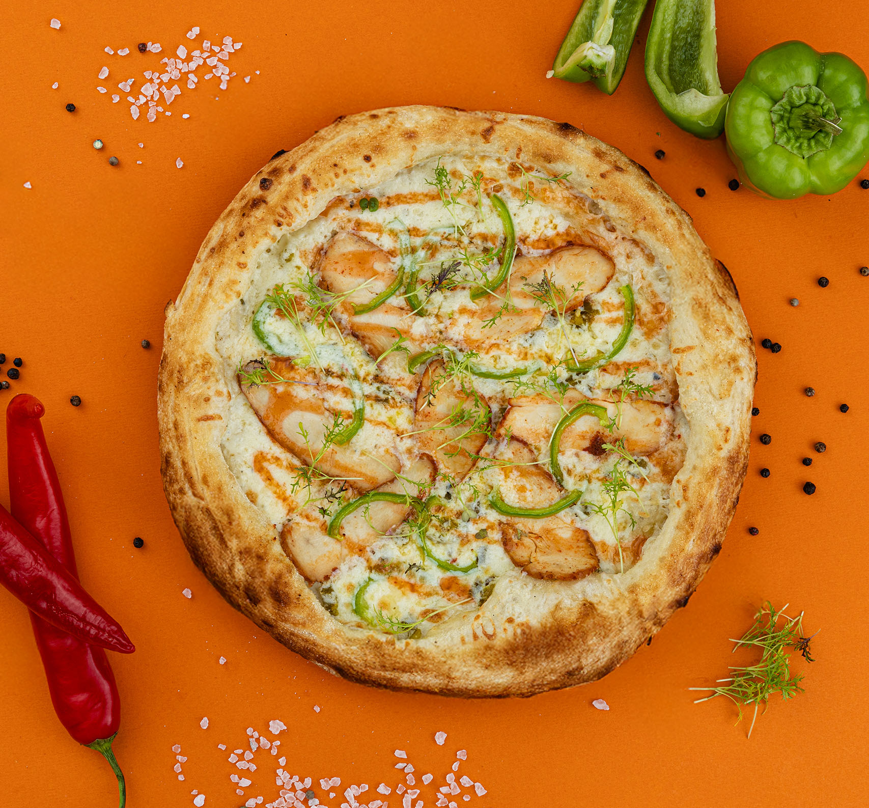 Пицца Курица Огненная