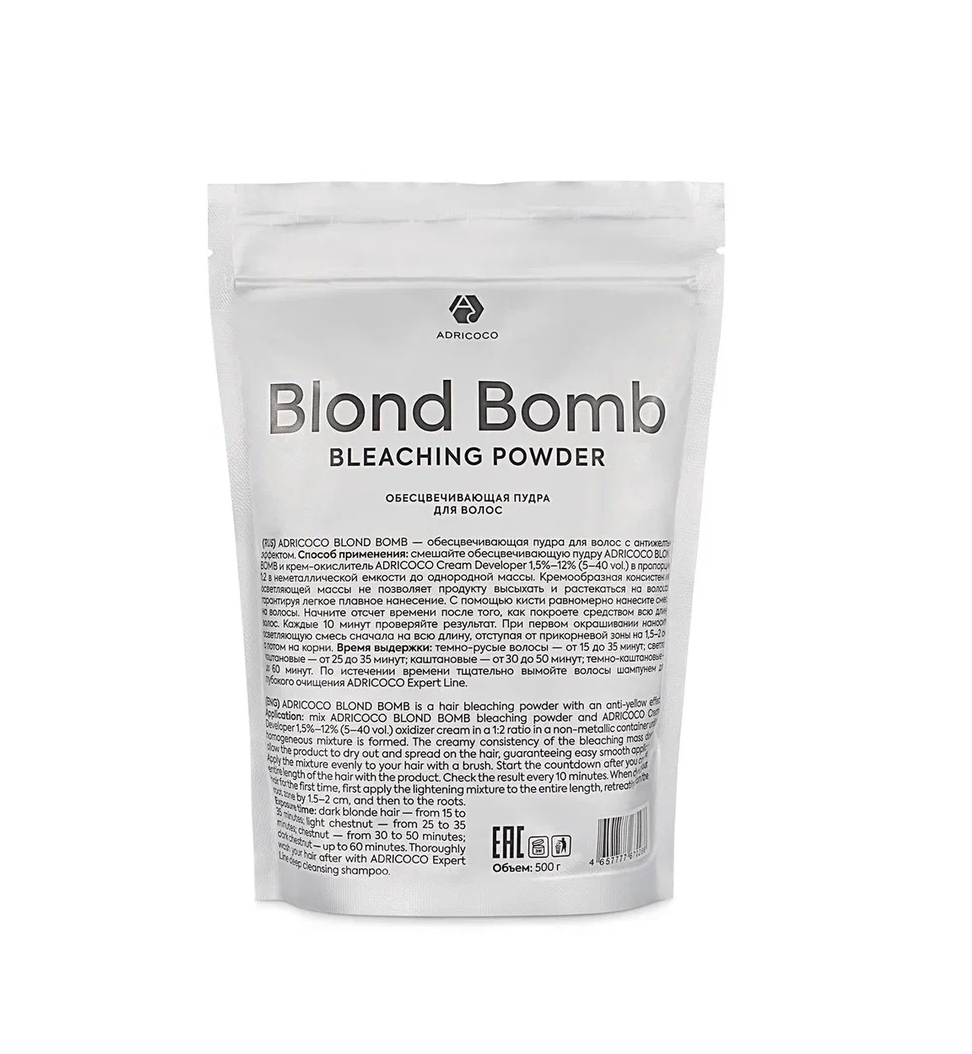 Осветляющая пудра Blond Bomb 5ур голубая ADRICOCO 500гр