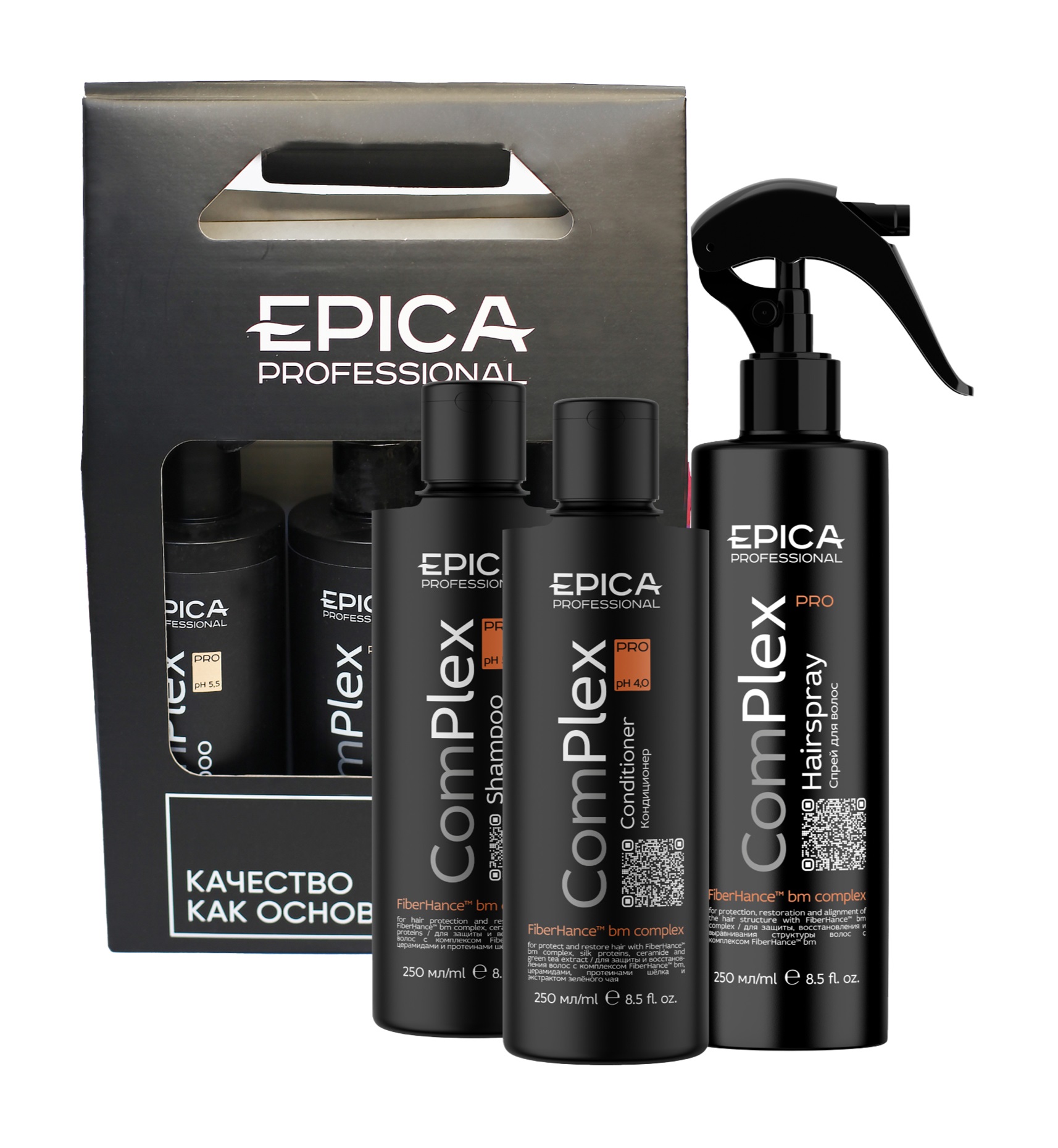 Подарочный Набор ComPlex Pro EPICA Professional(шампунь 250мл + кондиционер 250мл + спрей 250мл)