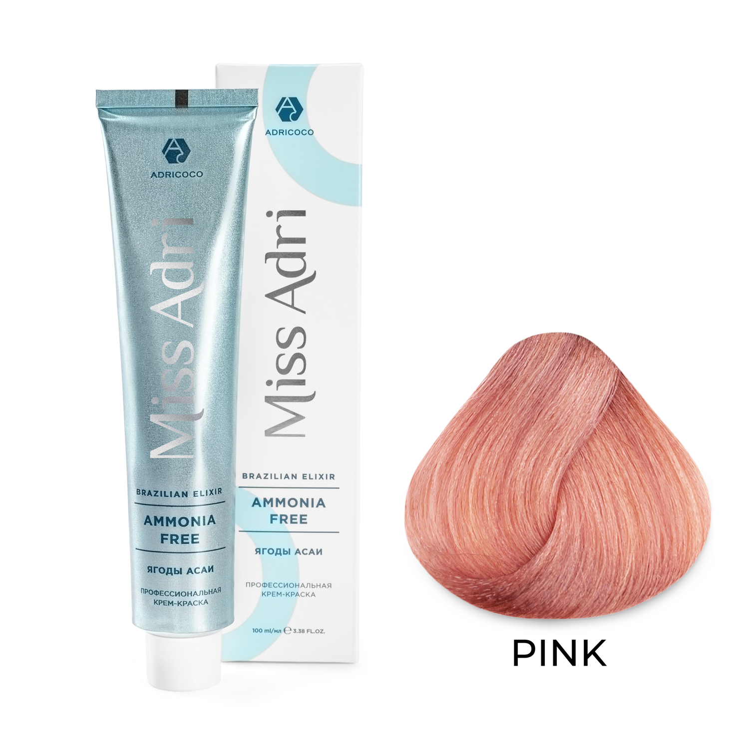 Pink Крем-краска Ammonia free ADRICOCO, Pink розовый 100 мл