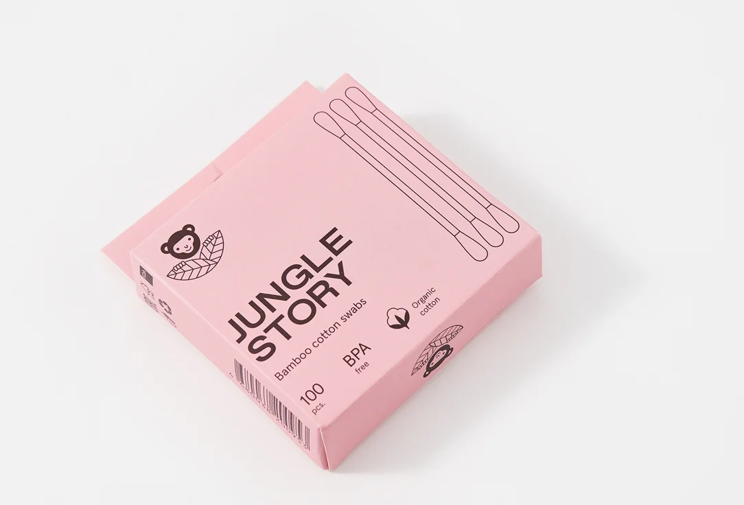 Ватные палочки Jungle Story Pink Bamboo swabs