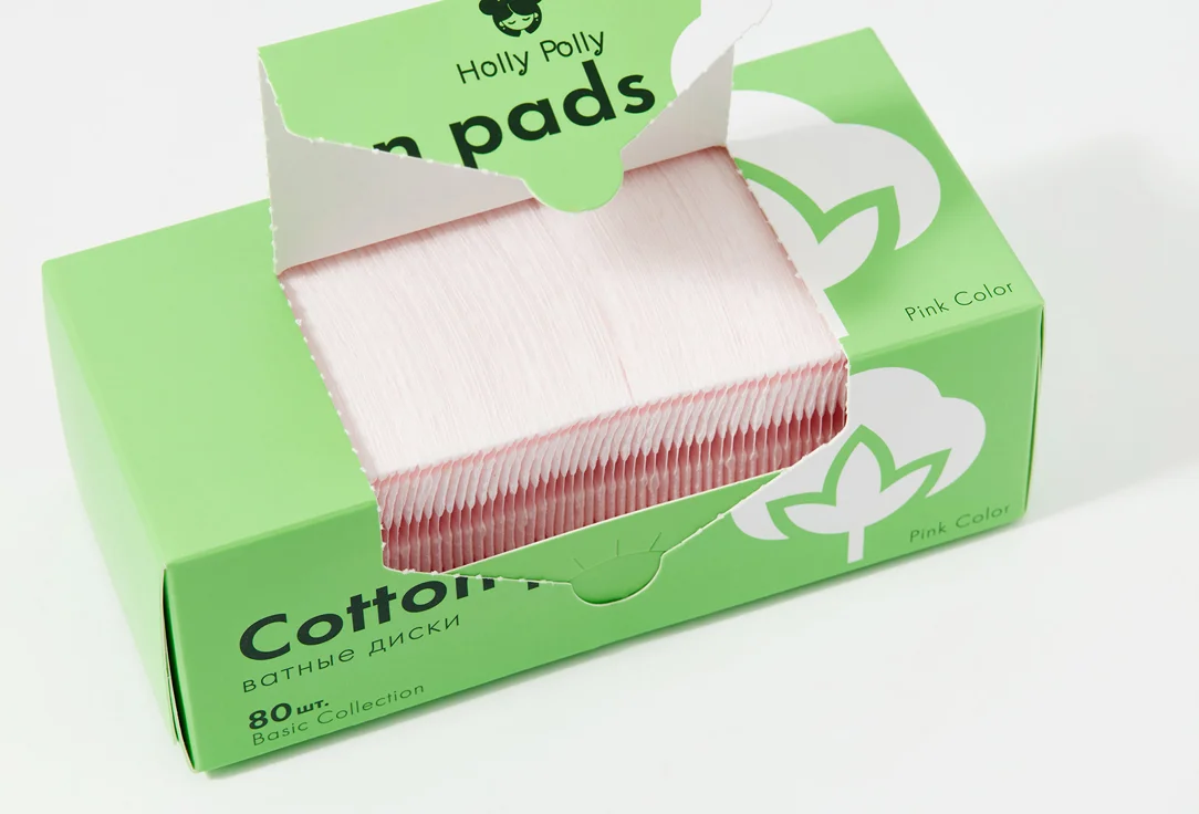 Ватные диски HOLLY POLLY Cotton pads cosmetic pink