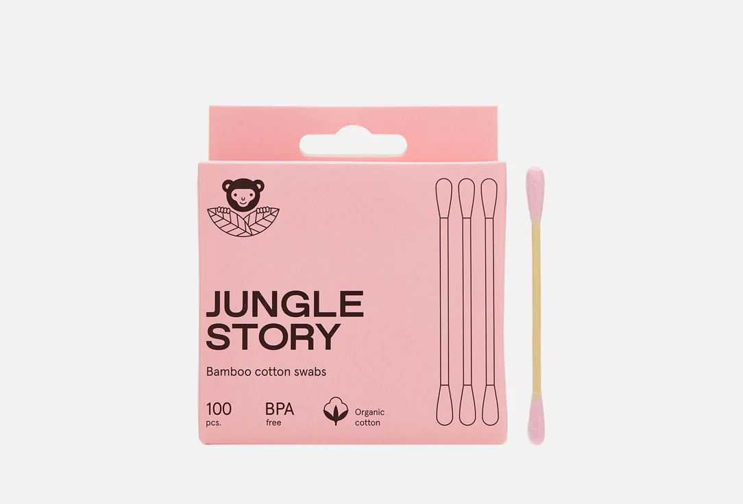 Ватные палочки Jungle Story Pink Bamboo swabs