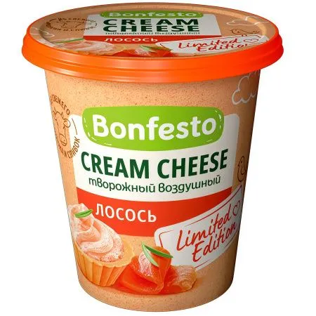 Сыр Кремчиз воздушный Лосось, 65%, 125г (8шт/уп)