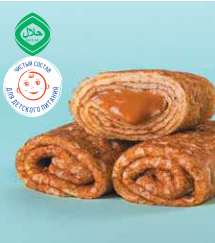 Блины "Сытый Папа" с вареным сгущеным молоком вес "ЛИНА"