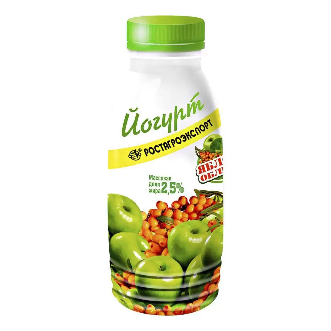 Йогурт "Яблоко-облепиха" РАЭ 2,5% 290г (6) бутылка
