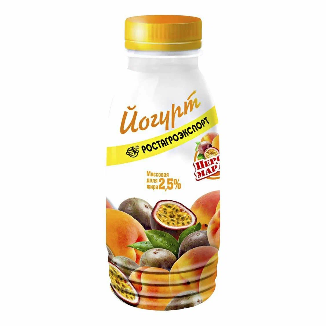 Йогурт "Персик-маракуйя" РАЭ 2,5% 290г (6) бутылка