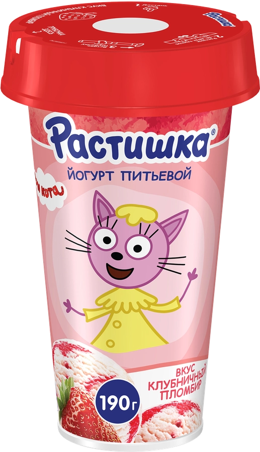 РАСТИШКА ЙОГУРТ КЛУБНИКА ПЛОМБИР СТАК 190 ГР *6