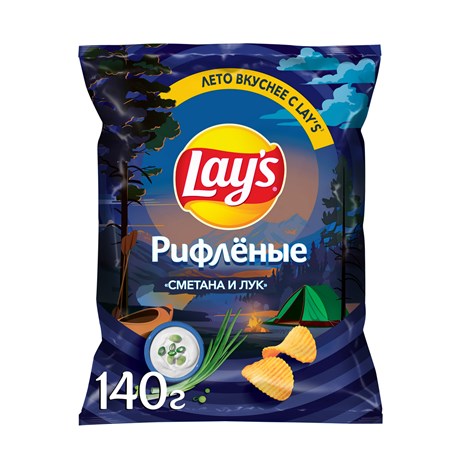 ЧИПСЫ ЛЕЙС РИФ СМЕТАНА ЛУК М\У 140 ГР *19