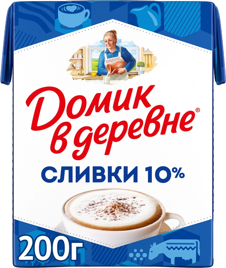 СЛИВКИ ДОМИК В ДЕРЕВНЕ 10% Т\П 200 ГР *