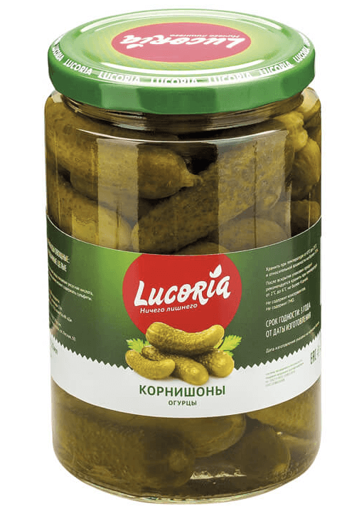 КОРНИШОНЫ ЛУКОРИЯ С\Б 370 ГР *12