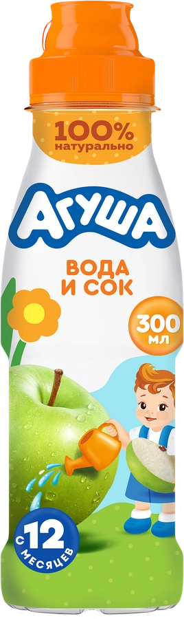 АГУША ВОДА СОК ЯБЛОКО ПЭТ 300 МЛ *6