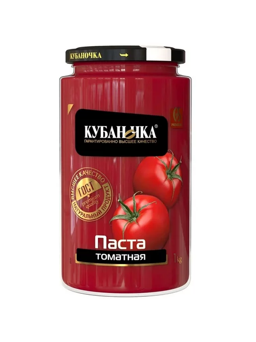 ТОМАТНАЯ ПАСТА КУБАНОЧКА С\Б 750 ГР *12