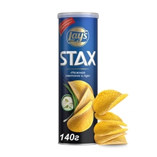 ЧИПСЫ ЛЕЙС STAX СМЕТАНА ЛУК Ж\Б 140 ГР *9