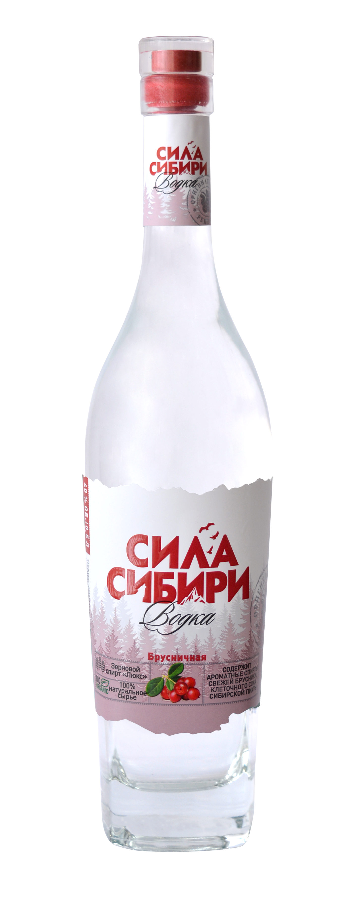 ВОДКА СИЛА СИБИРИ БРУСНИЧНАЯ 0,5 Л