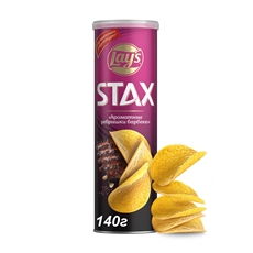 ЧИПСЫ ЛЕЙС STAX РЁБРЫШКИ БАРБЕКЮ Ж\Б 140 ГР *9