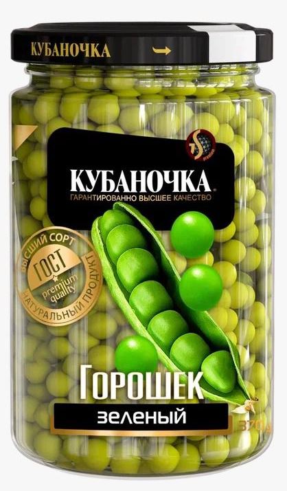 ГОРОШЕК КУБАНОЧКА ЗЕЛЁНЫЙ С\Б 370 ГР *12