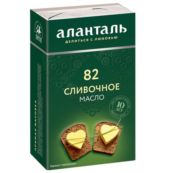 МАСЛО СЛИВ АЛАНТАЛЬ 82% 180 ГР *10