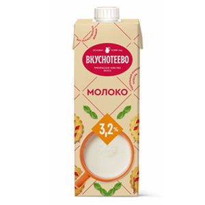 МОЛОКО ВКУСНОТЕЕВО 3,2% Т\П 950 ГР *8