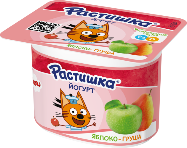 РАСТИШКА ЙОГУРТ ЯБЛОКО ГРУША СТАК 110 ГР *12
